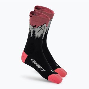 Zokni DYNAFIT Traverse Crew black out ultra coral/6a10 (Traverse Crew 08-0000072073) kép
