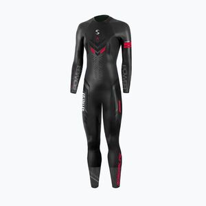 Női triatlon neoprén ruha Synergy Adrenaline Full Sleeve 5 mm black/red (Adrenaline Full Sleeve SYN-WTSUT-BD-W-ADR-FU-02-P2) kép
