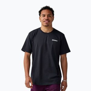 Férfi futópóló Brooks Graphic black/white/slate grey (Graphic SS 211591057.025) kép