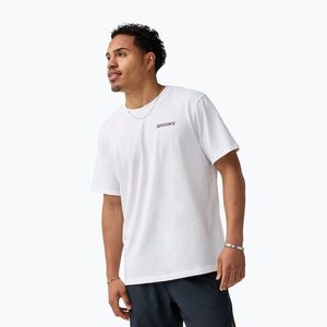 Férfi futópóló Brooks Graphic white/burgundy blaze/cosmic (Graphic SS 211591119.025) kép
