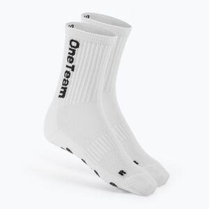 Gyerek focizokni OneTeam Precision Grip non-slip 2-pack white (Precision Grip OTM-B6AP0020-WHT) kép
