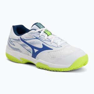 Férfi teniszcipő Mizuno Break Shot 5 CC white/dazzling blue/lightning (Break Shot 5 CC 61GC252520) kép