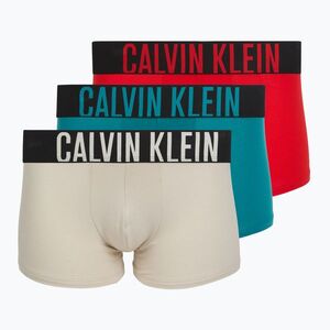 Férfi boxer Calvin Klein 000NB3608A Trunk 3 pár zabpehely/öreg vörösfa/ragyogó türkiz (Trunk 000NB3608AICM) kép