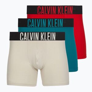 Boxeralsó Calvin Klein 000NB3609A Boxer Brief 3 pairs oatmeal/aged redwood/bright turquoise (000NB3609A Trunk 000NB3609A) kép