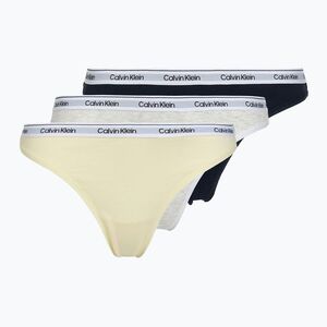 Női tanga Calvin Klein LV00QD5209 Thong 3 pairs shoreline/snow heather/pear sorbe (Thong LV00QD5209TC8) kép