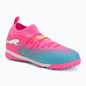 Gyerek focicipő PUMA Future 9 Match TT + Mid Jr poison pink/puma wht/sun stream/bright aqua/puma blk (Future 9 Match TT + Mid Jr 108919 05) kép