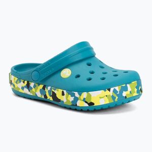 Gyerek papucsok Crocs Crockband Glow Confetti Band turbo teal/multi (Crockband Glow Confetti Band 212523-3BU) kép