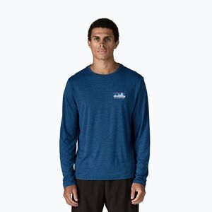 Férfi hosszú ujjú póló Patagonia Capilene Cool Daily - '73 Skyline clement blue/light clement blue x-dye (Capilene Cool Daily - '73 Skyline 45454) kép