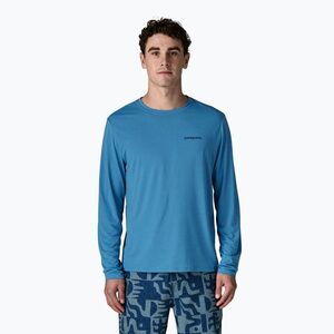Férfi hosszú ujjú póló Patagonia Capilene Cool Daily - Boardshort Logo shore blue/light shore blue x-dye (Capilene Cool Daily - Boardshort Logo 45457) kép