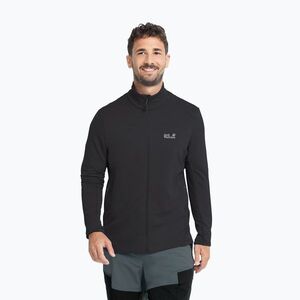 Férfi trekking pulóver Jack Wolfskin Litestride Full Zip black (Litestride Full Zip A65849_6000) kép