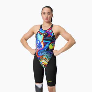 Női egyrészes fürdőruha Speedo Fastskin LZR Pure Valor 2.0 Openback Kneeskin black/molten blur (Fastskin LZR Pure Valor 2.0 Openback Kneeskin 8-1585919137) kép