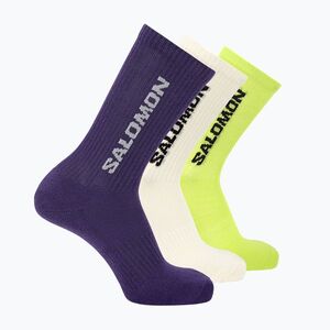 Zokni Salomon Everyday Crew 3 pairs vanilla ice/acid lime/deep blue (Everyday Crew LC291120056) kép
