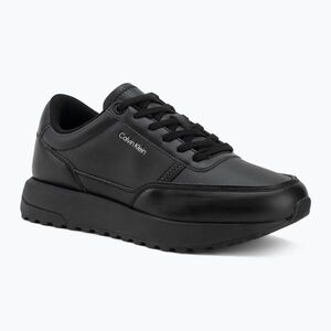Férfi cipők Calvin Klein HM0HM02146 City Runner Laceup Leather triple black (City Runner Laceup Leather HM0HM021460GJ) kép