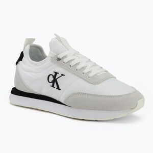 Női cipők Calvin Klein YW0YW02060 Retro Runner Sock Laceup Mix Mat bright white/black/marshmallow (Retro Runner Sock Laceup Mix Mat YW0YW0206005V) kép