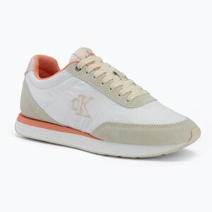 Női cipők Calvin Klein YW0YW01990 Retro Runner Lace Up Nylon Mg brilliant white/light cashew/pink (Retro Runner Lace Up Nylon Mg YW0YW019900GF) kép