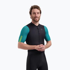 Férfi kerékpáros mez Rogelli Fast black/teal/green (Fast RC1000006) kép