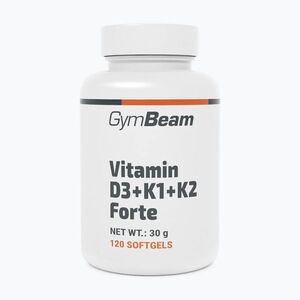 D+K vitaminok GymBeam Vitamin D3+K1+K2 Forte 120 capsules (Vitamin D3+K1+K2 Forte 35419) kép