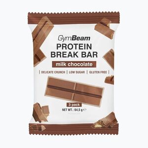 Fehérjeszelet GymBeam Break Bar 3pack 64, 5 g milk chocolate (Break Bar 97699) kép