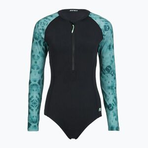 Női egyrészes fürdőruha ZONE3 Long Sleeve teal tie dye (Long Sleeve SW26WLS127) kép