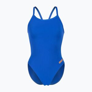 Női egyrészes fürdőruha arena Team Swimsuit Challenge Solid neon blue/team orange (Team Swimsuit Challenge Solid 004766) kép