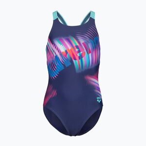 Gyerek egy részes fürdőruha arena Lit Logo V Back L navy/water (Lit Logo V Back L 010690/780) kép