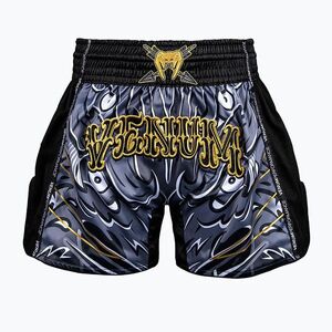 Férfi edzőshort Venum Wolf Attack Muay Thai Shorts black/grey (Wolf Atak Muay Thai Shorts VENUM-06080-109) kép