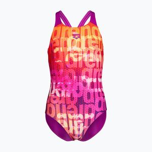 Gyerek egy részes fürdőruha arena Multi Colours V Back pink multi/very fuchsia (Multi Colours V Back 009007/908) kép