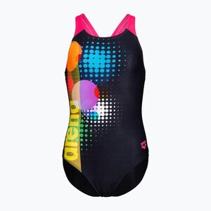Gyerek egy részes fürdőruha arena Dots Swim Pro Back black multi/black/shocking pink (Dots Swim Pro Back 010745/559) kép