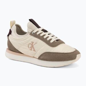 Női cipők Calvin Klein YW0YW02060 Retro Runner Sock Laceup Mix Mat turtledove/spanish villa/bordeaux (Retro Runner Sock Laceup Mix Mat YW0YW020600JX) kép