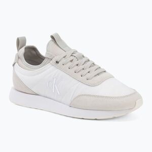 Férfi cipők Calvin Klein YM0YM01414 Retro Runner Sock Laceup Mix mat bright white/light grey (Retro Runner Sock Laceup Mix Mat YM0YM014140IU) kép