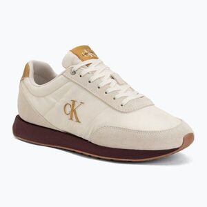 Férfi cipők Calvin Klein YM0YM01361 Retro Runner Ess Mix Mat white swan/tofu/amber gold (Retro Runner Ess Mix Mat YM0YM013610HT) kép