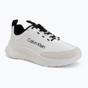 Férfi cipők Calvin Klein HM0HM02342 Light Eva Runn Essential Laceup Nylon Suede bright white/black (HM0HM02342 Light Eva Runn Essential Laceup Nylon Suede HM0HM0234201W) kép