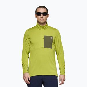 Férfi trekking pulóver NORRONA Femund Warm1 Zip Neck golden lime/olive night (Femund Warm1 Zip Neck 2658-25) kép