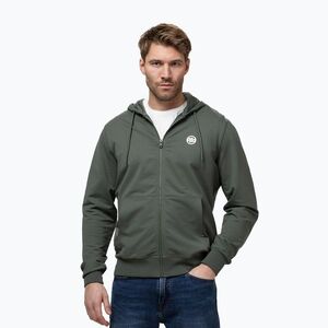 Férfi pulóver Pitbull Nugget Small Logo Hooded Zip sage green (Nugget Small Logo 135061382001) kép