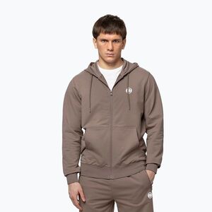 Férfi pulóver Pitbull Nugget Small Logo Hooded Zip brown savana (Nugget Small Logo 135061820001) kép