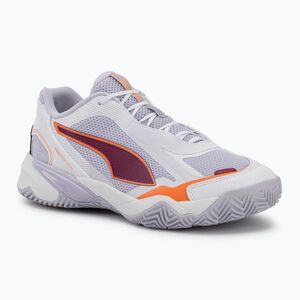 Női kézilabda cipő PUMA Solarstrike 4 puma white/heat fire/lilac crush berry (Solarstrike 4 108447 01) kép