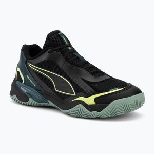 Férfi kézilabdacipő PUMA Solarstrike 4 puma black/green terrain/fizzy light (Solarstrike 4 108446 01) kép
