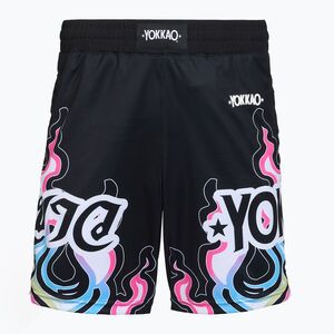 Férfi edző rövidnadrág YOKKAO Flames Workout black (Flames Workout TYS-FL23-1) kép