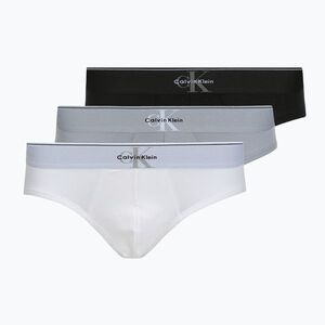 Férfi alsónadrág Calvin Klein LV00NB4471 Hip Brief 3 pairs black/misty grey/white (Hip Brief LV00NB44714RV) kép