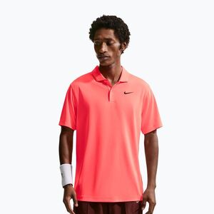 Férfi teniszpóló Nike Court Dri-Fit Polo Solid hot lava/black (Court Dri-Fit Polo Solid DH0857-804) kép