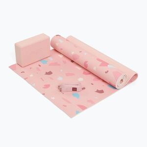 Jóga készlet Myga Terrazzo Yoga Set mat + block + strap purple (Terrazzo Yoga Set RY2154) kép