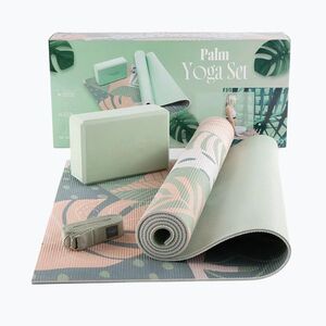 Jóga készlet Myga Palm Yoga Set mat + block + green strap (Palm Yoga Set RY2155) kép