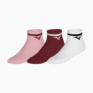 Zokni Mizuno Training Mid With Line 3 pairs pinkesque/lava falls/white (Training Mid With Line 32GXCA25Z64) kép