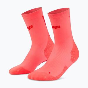 Férfi kompressziós zokni CEP Ultralight Mid Cut 4.0 neon coral/red (Ultralight Mid Cut 4.0 WP8CBL3) kép