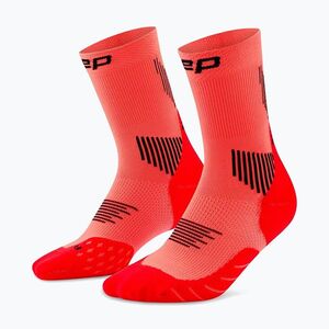 Férfi kompressziós zokni CEP Run Mid Cut 5.0 neon coral (Run Mid Cut 5.0 WP8CSR2) kép