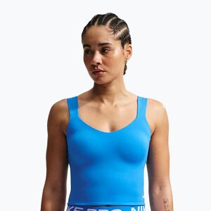 Női edzőpóló Nike Pro Sculpt Medium Support Padded Tank light photoblue/white (Pro Sculpt Medium Support Padded Tank IR1902-435) kép