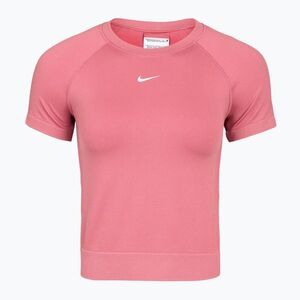 Női edzőpóló Nike Pro Seamless Dri-Fit peony/white (Pro Seamless Dri-Fit IR4198-641) kép