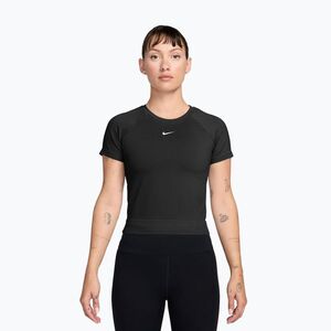 Női edzőpóló Nike Pro Seamless Dri-Fit black/white (Pro Seamless Dri-Fit IR4198-010) kép