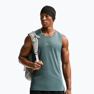 Férfi edzőpóló Nike Pro Training Dri-Fit mineral slate/green strike (Pro Training Dri-Fit IF2805-382) kép