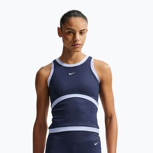 Női edzőpóló Nike One Dri-Fit midnight navy/hydrogen blue/white (One Dri-Fit IB9158-410) kép